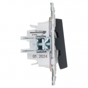 Выключатель 2-кл. SKANDY 10А SK-V04G графит IEK SK-V20-0-10-K53 SK-V20-0-10-K53