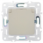 Розетка 1-м SKANDY 16А IP44 с заземл. защ. шторки с крышкой SK-R11B беж. IEK SK-R16-16-44-K10 SK-R16-16-44-K10