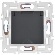 Розетка 1-м SKANDY 16А IP44 с заземл. защ. шторки с крышкой SK-R11G графит IEK SK-R16-16-44-K53 SK-R16-16-44-K53