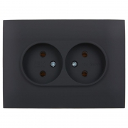 Розетка 2-м SKANDY 10А без заземл. без защ. шторок в сборе SK-R10G графит IEK SK-R20-10-K53-F SK-R20-10-K53-F