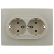 Розетка 2-м SKANDY 16А с заземл. без защ. шторок в сборе SK-R08B беж. IEK SK-R21-16-K10-F SK-R21-16-K10-F