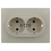 Розетка 2-м SKANDY 16А с заземл. защ. шторки в сборе SK-R07B беж. IEK SK-R24-16-K10-F SK-R24-16-K10-F