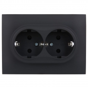 Розетка 2-м SKANDY 16А с заземл. защ. шторки в сборе SK-R07G графит IEK SK-R24-16-K53-F SK-R24-16-K53-F