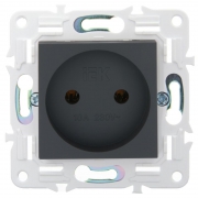 Розетка SKANDY 10А без заземл. без защ. шторок SK-R02G графит IEK SK-R10-10-K53 SK-R10-10-K53