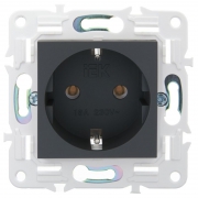 Розетка SKANDY 16А с заземл. без защ. шторок SK-R05G графит IEK SK-R11-16-K53 SK-R11-16-K53