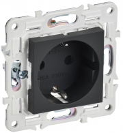 Розетка SKANDY 16А с заземл. защ. шторки SK-R04G графит IEK SK-R14-16-K53 SK-R14-16-K53