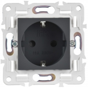 Розетка SKANDY 16А с заземл. защ. шторки SK-R04G графит IEK SK-R14-16-K53 SK-R14-16-K53