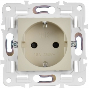 Розетка SKANDY 16А с заземл. защ. шторки безвинт. крепл. SK-R06B беж. IEK SK-R14-16-1-K10 SK-R14-16-1-K10