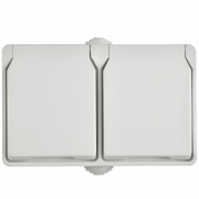 Розетка 2-м ОП Форс РСб22-3-ФБ 16А IP54 с заземл. защ. шторки бел. IEK ERS22-K01-16-54-DC ERS22-K01-16-54-DC