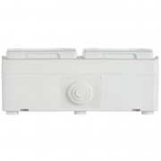 Розетка 2-м ОП Форс РСб22-3-ФБ 16А IP54 с заземл. защ. шторки бел. IEK ERS22-K01-16-54-DC ERS22-K01-16-54-DC