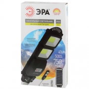 Светильник 40Вт 5000К IP66 750лм консольный на солнечной батарее COB с кронштейном с датчиком движения ПДУ Эра Б0046794 Б0046794