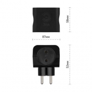 Разветвитель 4-м без заземл. 16А IP20 SP-4-B черн. Эра Б0008207 Б0008207