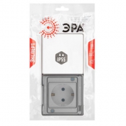 Блок розетка с выключателем Эксперт 11-7501-01 IP55 16А (10AX)-250В ОУ бел. Эра Б0063288 Б0063288