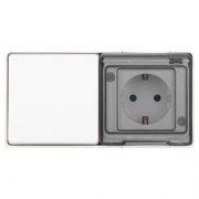 Блок розетка с выключателем Эксперт 11-7501-01 IP55 16А (10AX)-250В ОУ бел. Эра Б0063288 Б0063288