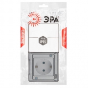 Блок розетка с выключателем Эксперт 11-7502-01 двойн. IP55 16A(10AX)-250В ОУ белый Эра Б0063270 Б0063270