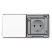 Блок розетка с выключателем Эксперт 11-7521-01 IP55 16А (10AX)-250В СУ бел. Эра Б0063261 Б0063261