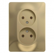 Розетка 2-м СП Glossa 16А IP20 без заземл. в сборе титан SE GSL000420 GSL000420