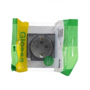 Розетка 1-м СП Glossa 16А IP44 с заземл. защ. шторки с крышкой в сборе перламутр. SE GSL000648 GSL000648