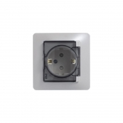 Розетка 1-м СП Glossa 16А IP44 с заземл. защ. шторки с крышкой в сборе перламутр. SE GSL000648 GSL000648