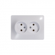 Розетка 2-м СП Glossa 16А IP20 без заземл. бел. SE GSL000120 GSL000120
