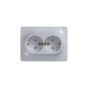 Розетка 2-м СП Glossa 16А IP20 с заземл. защ. шторки в сборе бел. SE GSL000126 GSL000126