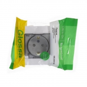 Розетка 1-м СП Glossa 16А IP44 с заземл. защ. шторки с крышкой в сборе бел. SE GSL000148 GSL000148