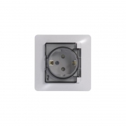 Розетка 1-м СП Glossa 16А IP44 с заземл. защ. шторки с крышкой в сборе бел. SE GSL000148 GSL000148