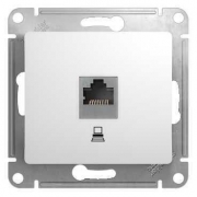 Розетка компьютерная 1-м СП Glossa RJ45 кат.5E механизм бел. SE GSL000181K GSL000181K