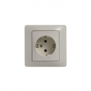 Розетка 1-м СП Glossa 16А IP20 с заземл. в сборе беж. SE GSL000242 GSL000242