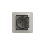 Розетка 1-м СП Glossa 16А IP44 с заземл. защ. шторки с крышкой в сборе беж. SE GSL000248 GSL000248