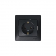 Розетка 1-м СП 1мод. Glossa 16А IP20 с заземл. в сборе антрацит SE GSL000742 GSL000742