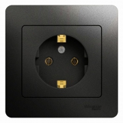 Розетка 1-м СП 1мод. Glossa 16А IP20 с заземл. в сборе антрацит SE GSL000742 GSL000742
