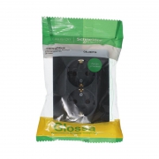 Розетка 2-м Glossa 16А с заземл. в сборе антрацит SE GSL000724 GSL000724