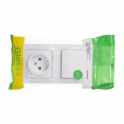 Блок комбинированный Glossa (розетка + 1-кл. выкл.) бел. SE GSL000160 GSL000160