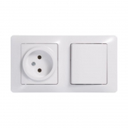 Блок комбинированный Glossa (розетка + 1-кл. выкл.) бел. SE GSL000160 GSL000160