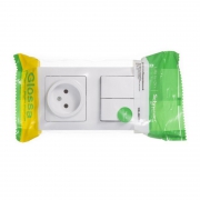 Блок комбинированный Glossa (розетка + 2-кл. выкл.) бел. SE GSL000172 GSL000172