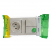 Блок комбинированный Glossa (розетка + 2-кл. выкл.) беж. SE GSL000272 GSL000272