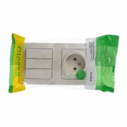 Блок комбинированный Glossa (розетка + 3-кл. выкл.) беж. SE GSL000276 GSL000276