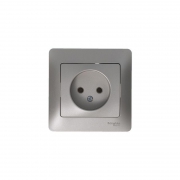 Розетка 1-м СП Glossa 16А IP20 250В с заземл. механизм платина SE GSL001243 GSL001243