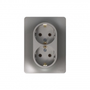 Розетка 2-м СП Glossa 16А IP20 250В с заземл. в сборе платина SE GSL001224 GSL001224