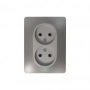 Розетка 2-м СП Glossa 16А IP20 250В без заземл. в сборе платина SE GSL001220 GSL001220