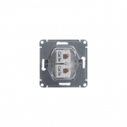 Розетка компьютерная 2-м Glossa RJ45 кат.5E механизм бел. SE GSL000185KK GSL000185KK
