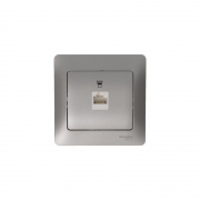 Розетка компьютерная 1-м Glossa RJ45 кат.5E механизм платина SE GSL001281K GSL001281K