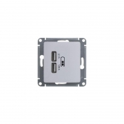 Розетка USB 2-м СП Glossa тип A+A 5В/2.1А 2х5В/1.05А механизм бел. SE GSL000133 GSL000133