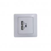 Розетка USB 2-м СП Glossa тип A+A 5В/2.1А 2х5В/1.05А механизм бел. SE GSL000133 GSL000133