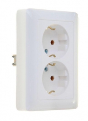 Розетка 2-м СП Хит 16А 250В с заземл. без защ. шторок бел. SE RS16-236-B RS16-236-B