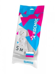 Удлинитель 3х5м 6А IP20 ПВС 2х0.75 КОСМОС YKsm5m-3g(6A)S YKsm5m-3g(6A)S