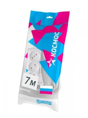 Удлинитель 3х7м 6А IP20 ПВС 2х0.75 КОСМОС YKsm7m-3g(6A)S YKsm7m-3g(6A)S