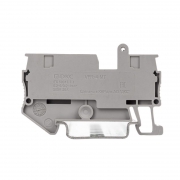 Клемма с размыкателем зажим push-in 2 точки подключения 4кв.мм сер. DKC VPR-4-TG VPR-4-TG