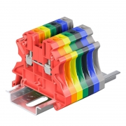 Клемма проходная винтовой зажим 2 точки подключения 4кв.мм оранж. DKC TUR-4R-OR TUR-4R-OR